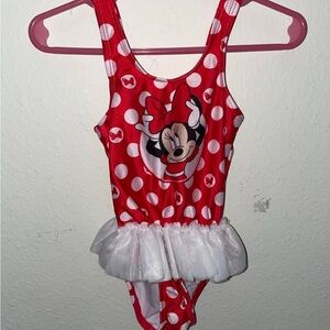 Minnie Mouse red polka dot bathing suit 18 month